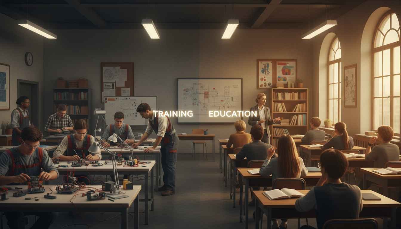 difference between training and education